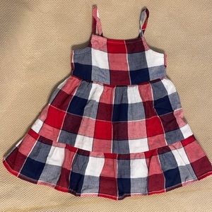 Old Navy - 6-12M Red, White, & Blue Plaid Dress